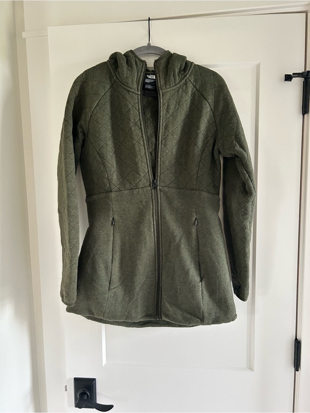 The North Face Olive Quilted Fleece Hooded Jacket